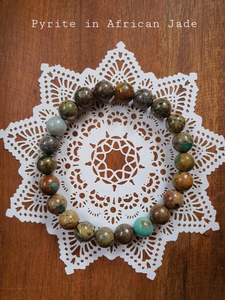 Pyrite in African Jade