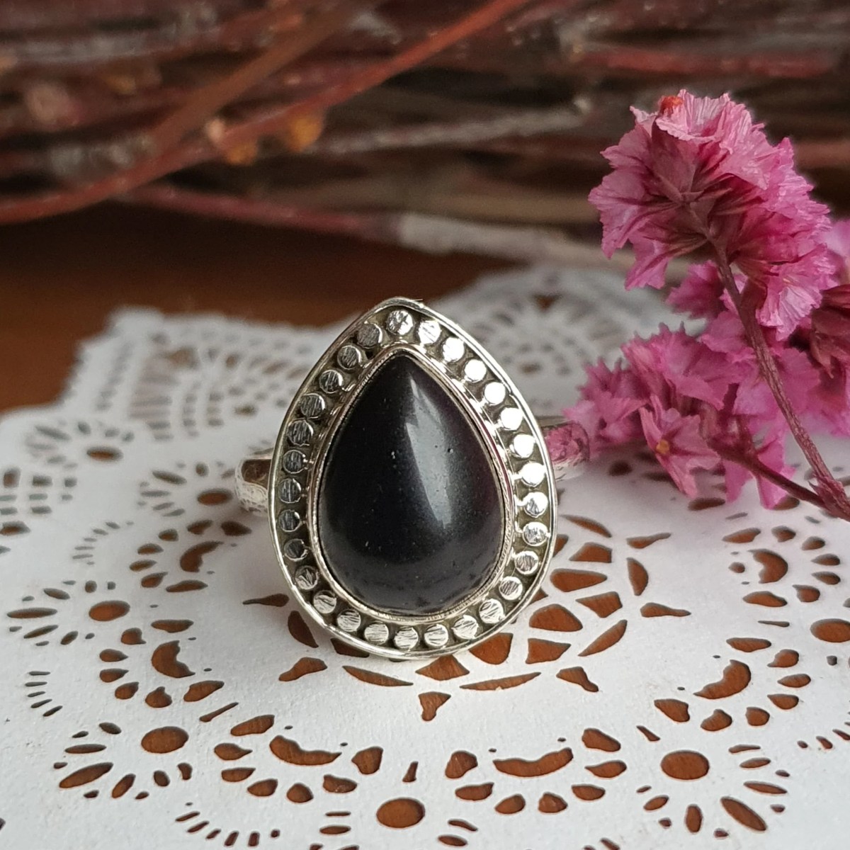 Onyx Ring Size 4.5, Tear&nbsp;Drop