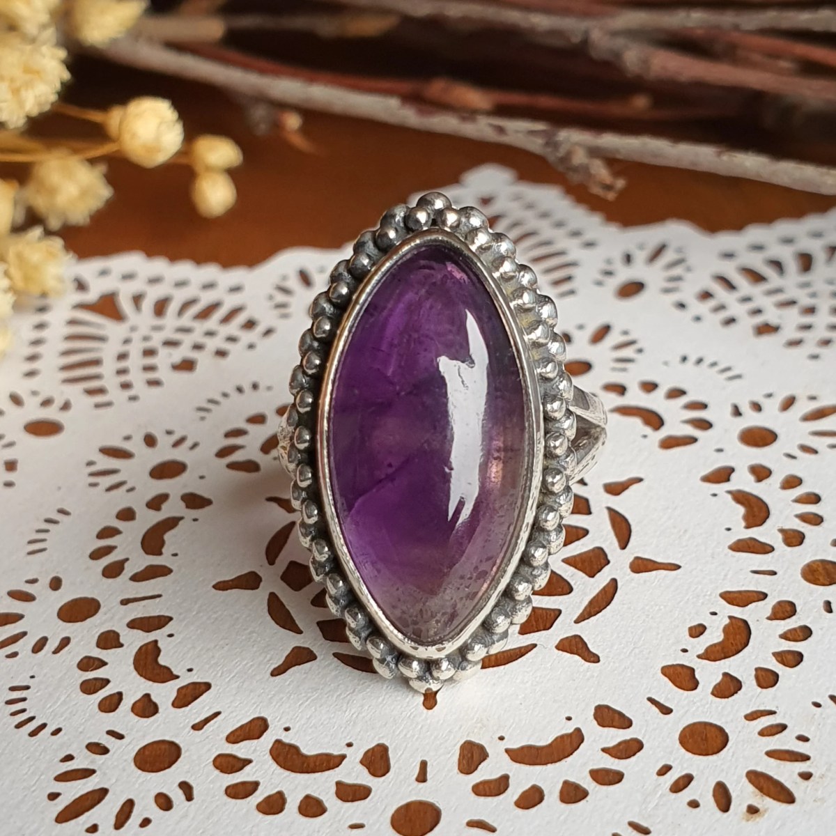 Amethyst Ring Size 4.5, Marquis –&nbsp;SOLD