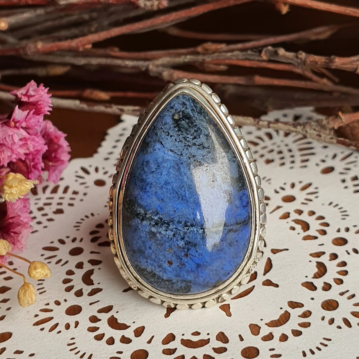Azurite Ring Size 5, Tear Drop –&nbsp;SOLD