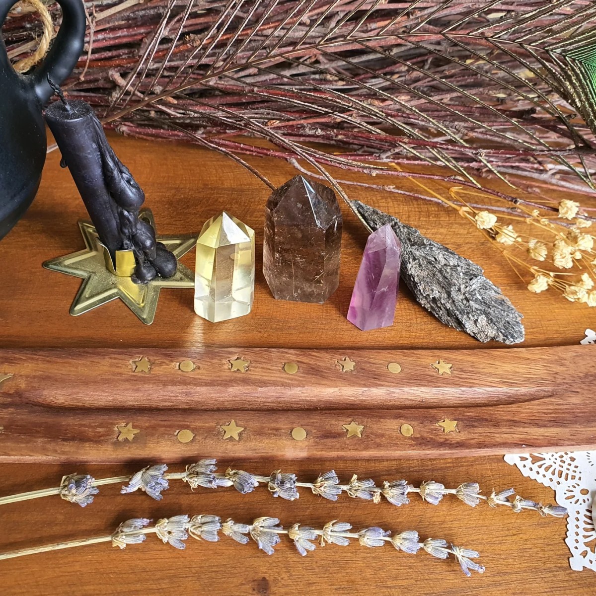 Moon & Stars Wooden Incense&nbsp;Holder