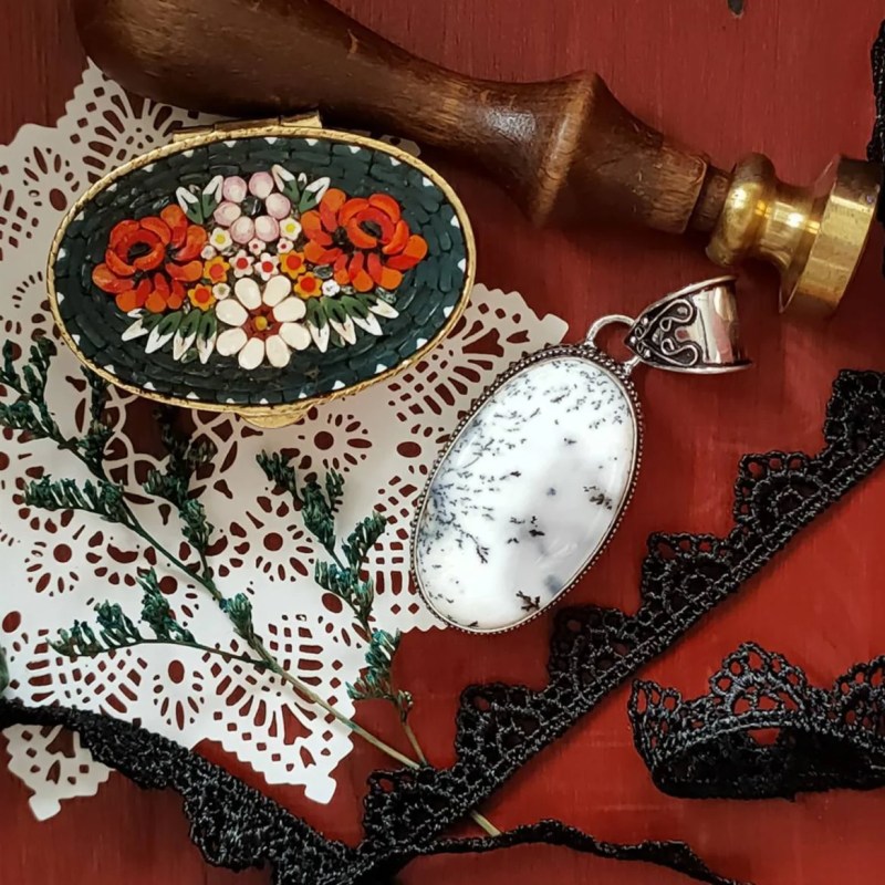 Dendritic Opal Pendant&nbsp;(Oval-Shaped)