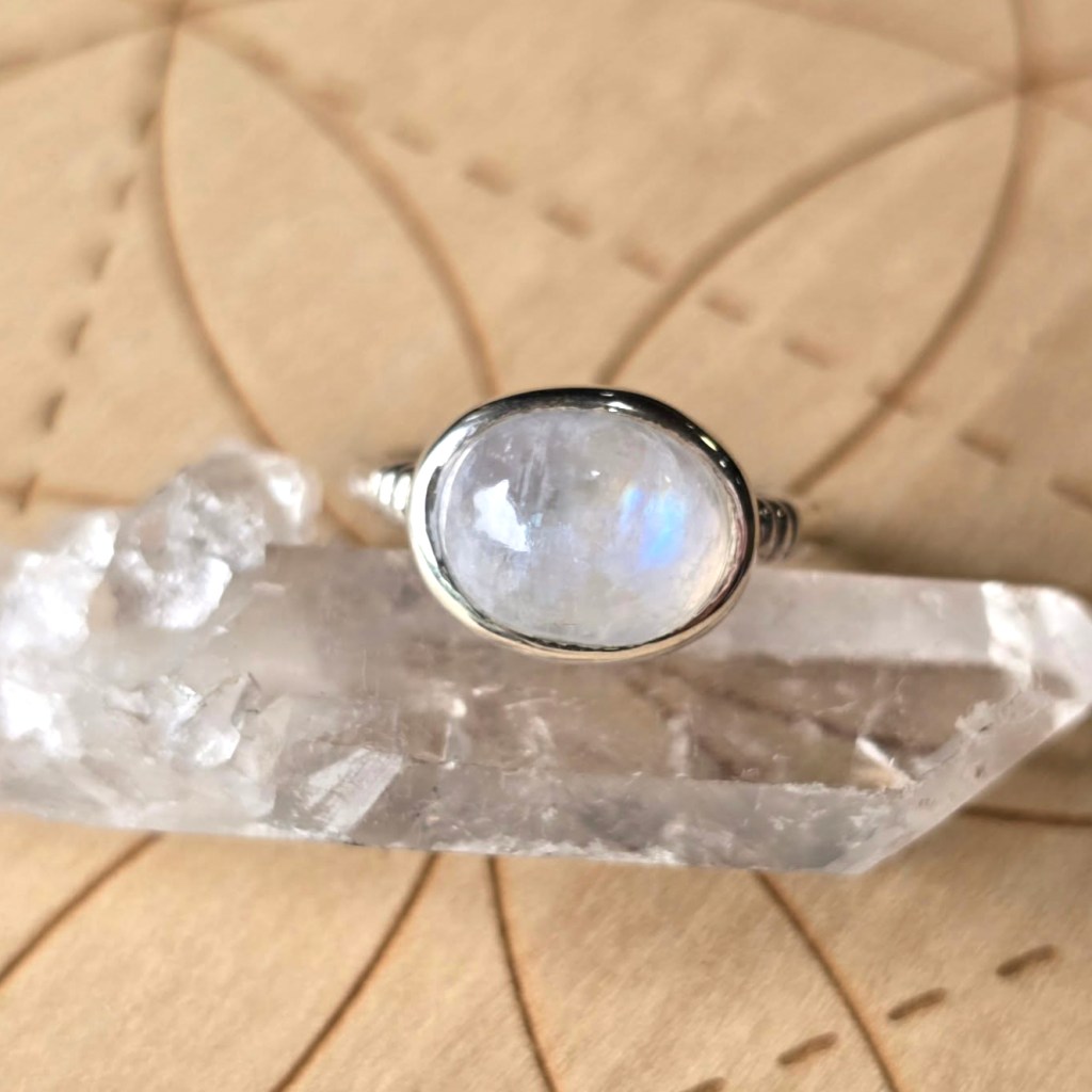 Moonstone Ring, Sterling Silver, Size&nbsp;8