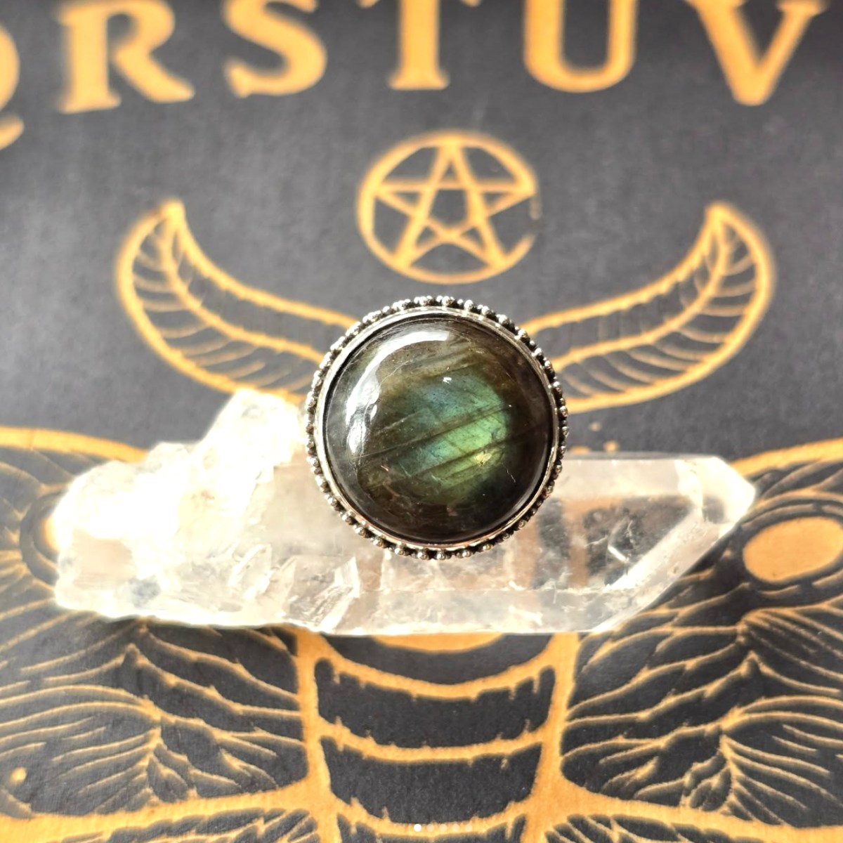 Labradorite Ring, Sterling Silver, Size&nbsp;8